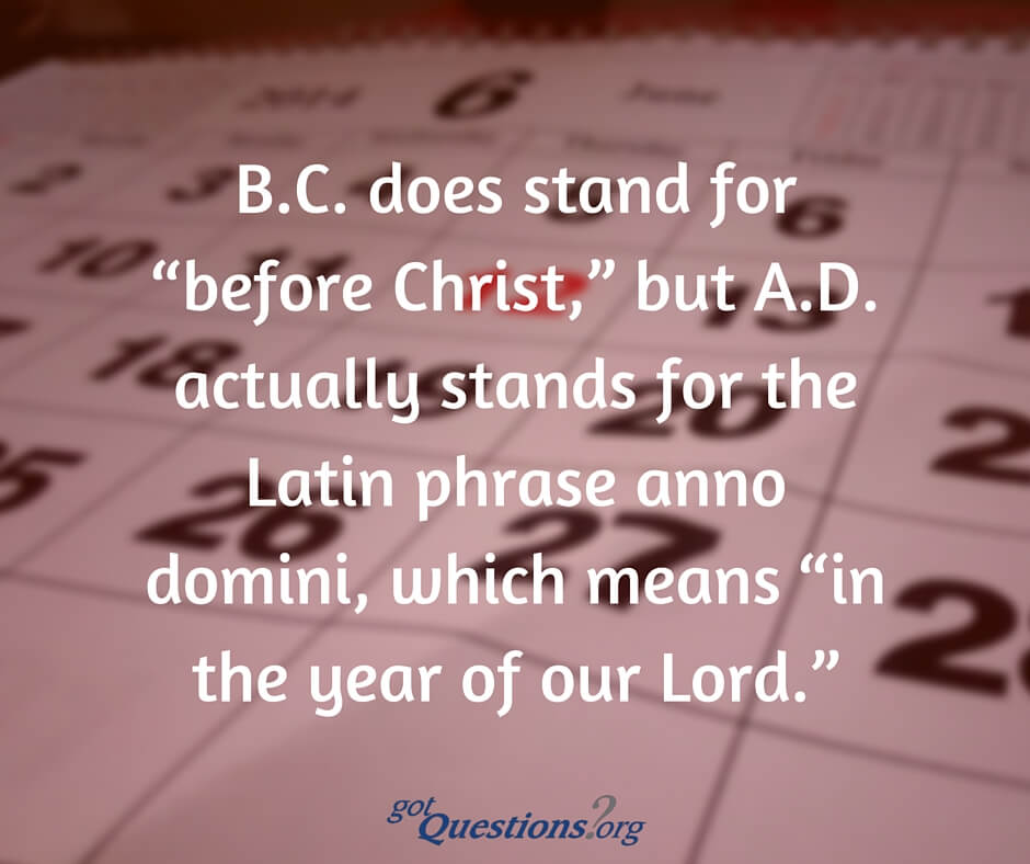 What is the meaning of BC and AD (B.C. and A.D.)?